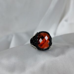 Gümüş Dark Red Erkek Yüzük