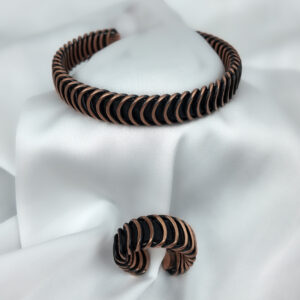 Spiral Kıvrımlı Bakır Unisex Set
